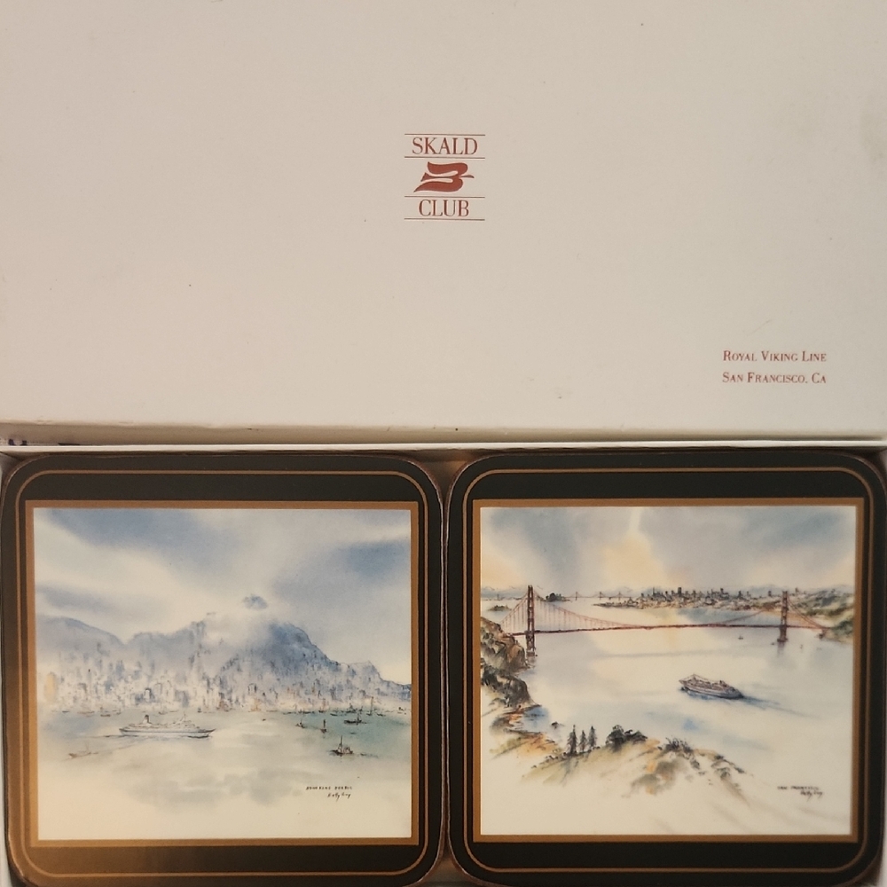 Skald Club 6 Coaster Set with Scenic Designs